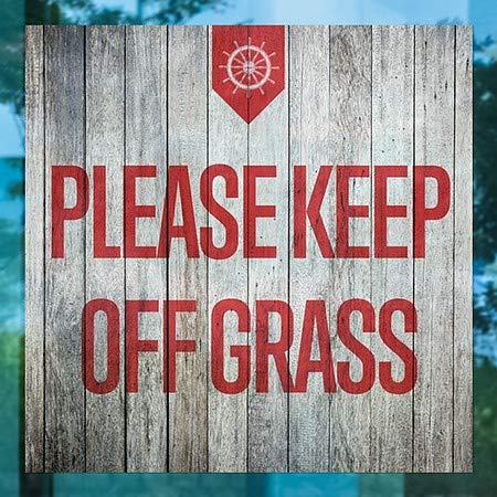 Cgsignlab | אנא שמור על דשא -עץ לא -עץ נצמד חלון | 24 x24